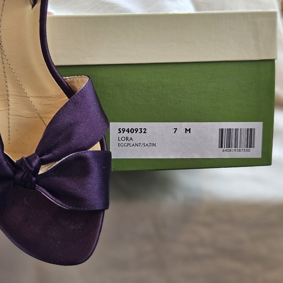 Kate Spade Lora, Plum Satin slingback heels, size 7M - Picture 6 of 8